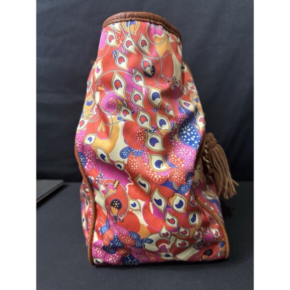 BollyDoll Summer Peacock Purse Beach 2000s Faux Leather Accents Artsy - Picture 7 of 15